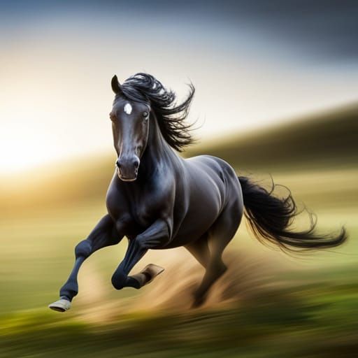 Black Horse in Motion: Professional Photography