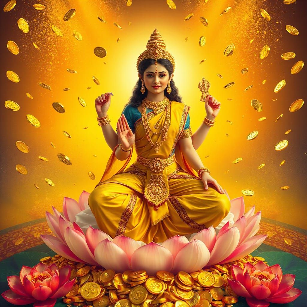 Lakshmi in the Style of Alphonse Mucha