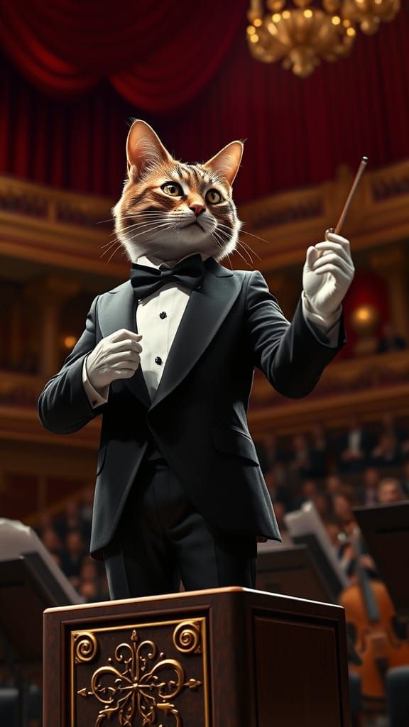 Maestro Cat Conducts the Starlite Orchestra