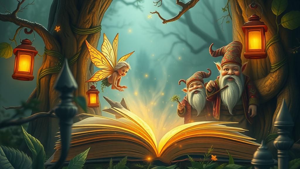 Fairies and Gnomes Bursting from Storybook Pages