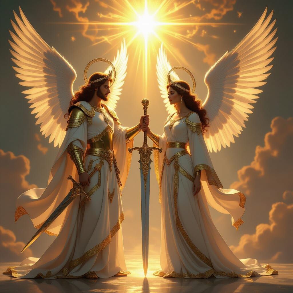 Archangel Michael and Gabriel in Epic Fantasy Art
