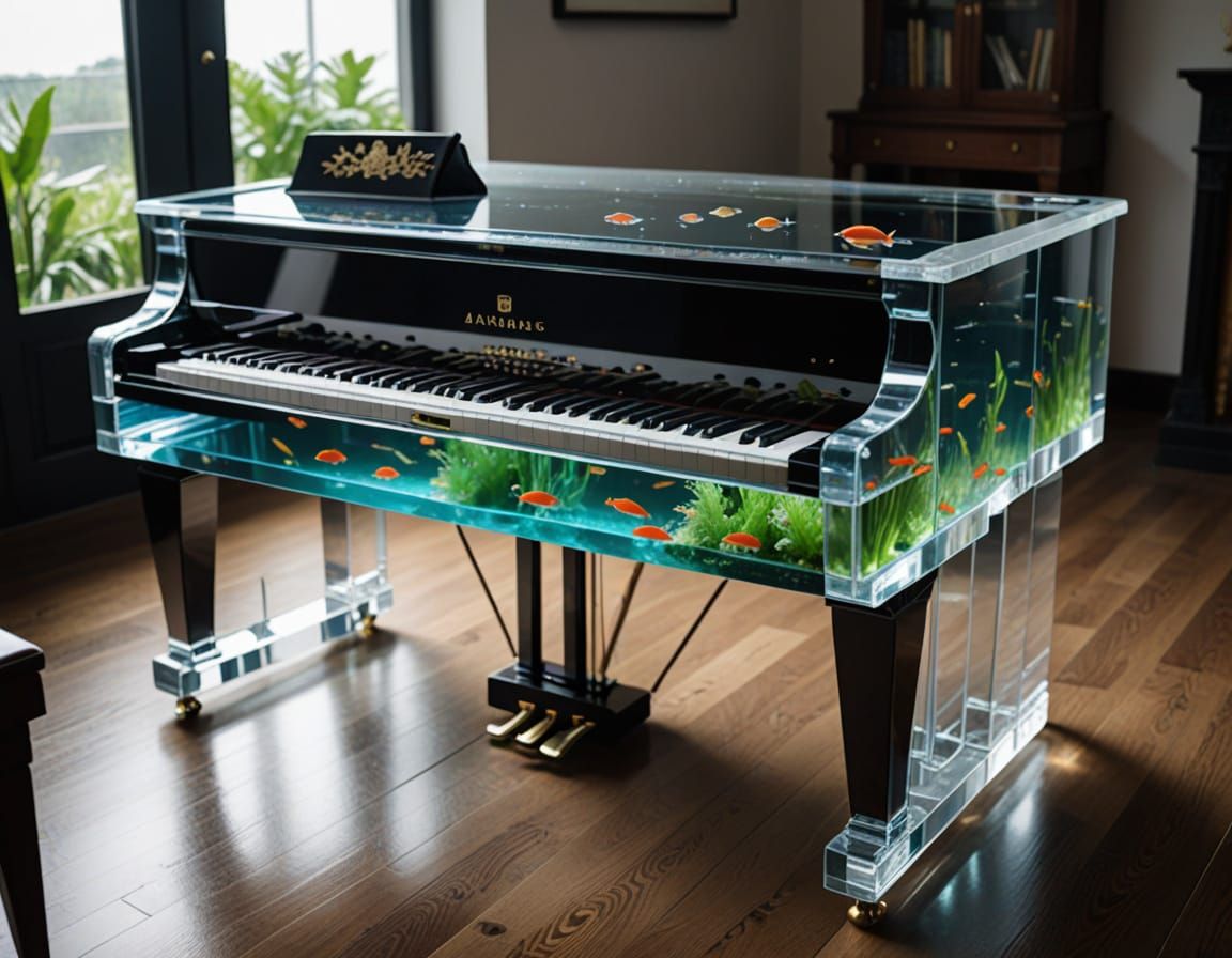 Aquatic Piano: Transparent Aquarium Instrument