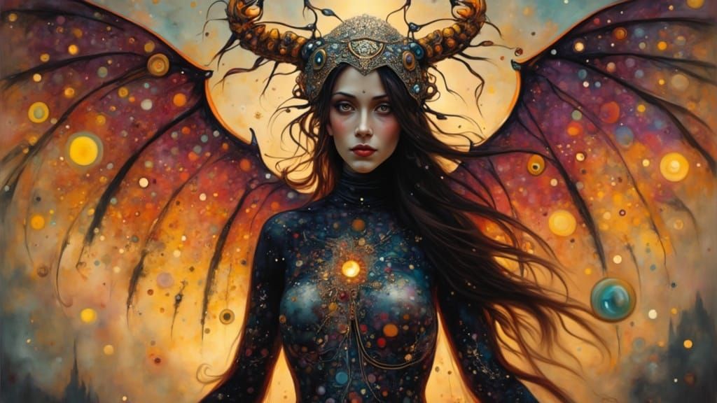 Nebula Demon with Dia de Muertos Mask in Maximalist Armor