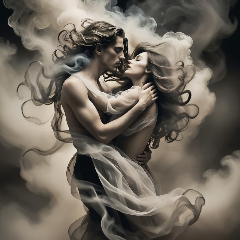 Surreal Lovers Entwined in Romantic Obsession