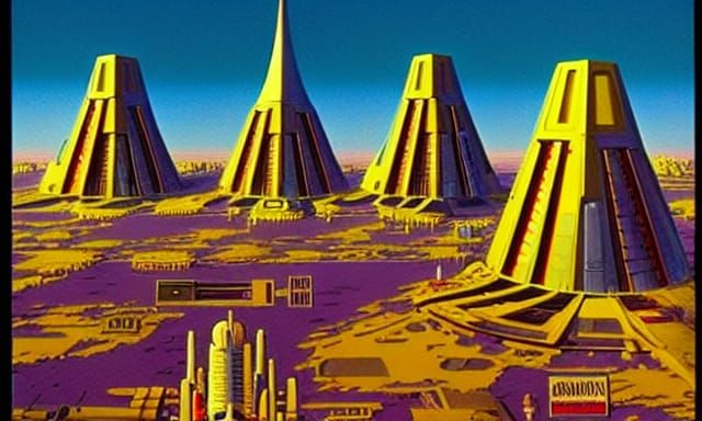 Futuristic Space Buildings in Sci-Fi Style