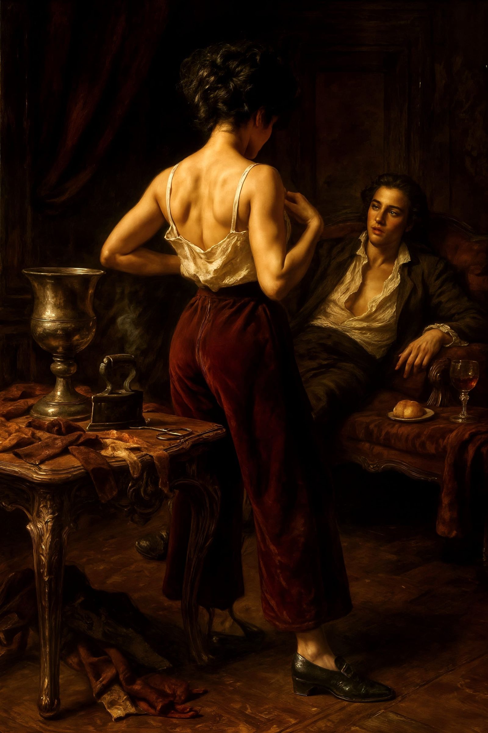 Alchemist's Fabric Obsession: An 18th-Century Oil Painting