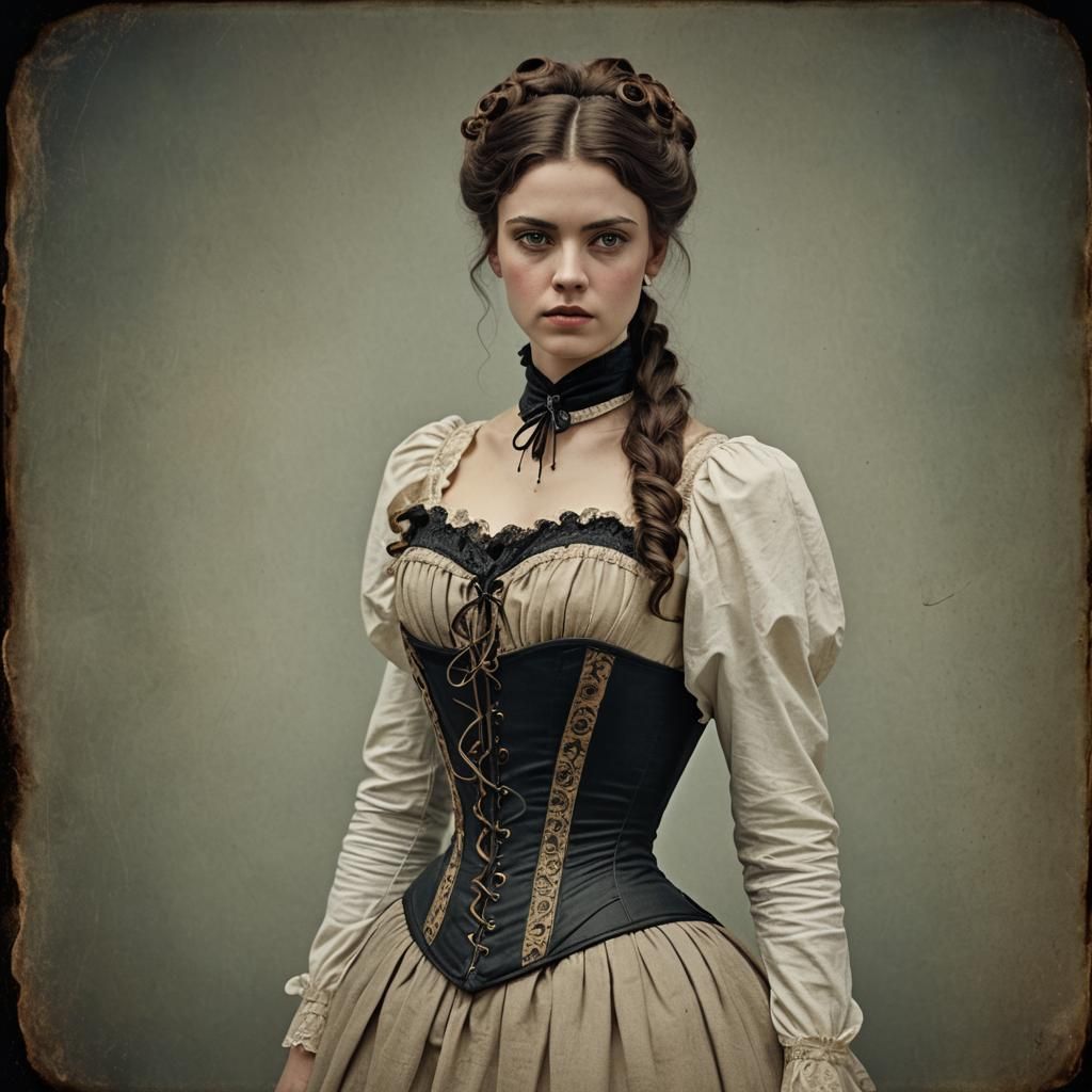 Victorian Girl in Corset: A Cinematic Portrait