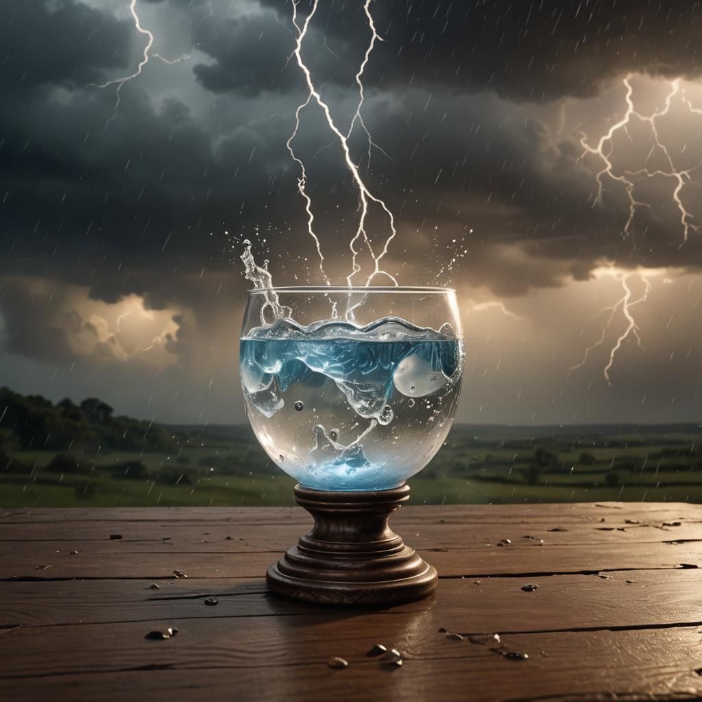 Mini Storm in a Glass: Cinematic Fantasy Art