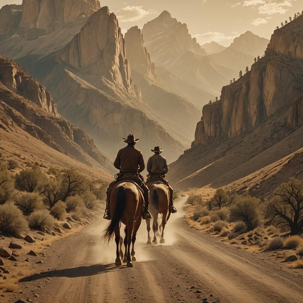 Lone Cowboy's Journey into the Unknown: Vintage Western