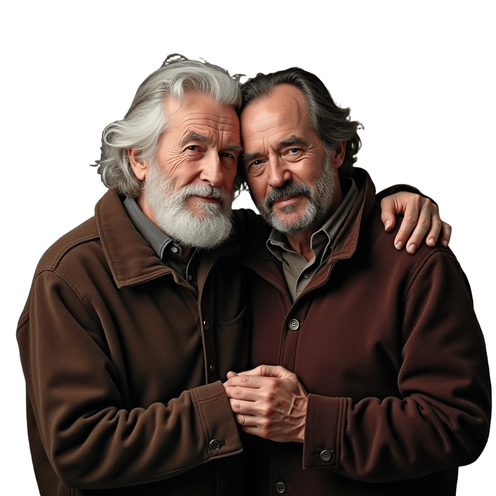 Hyperrealistic Image of an Elderly Gay Couple