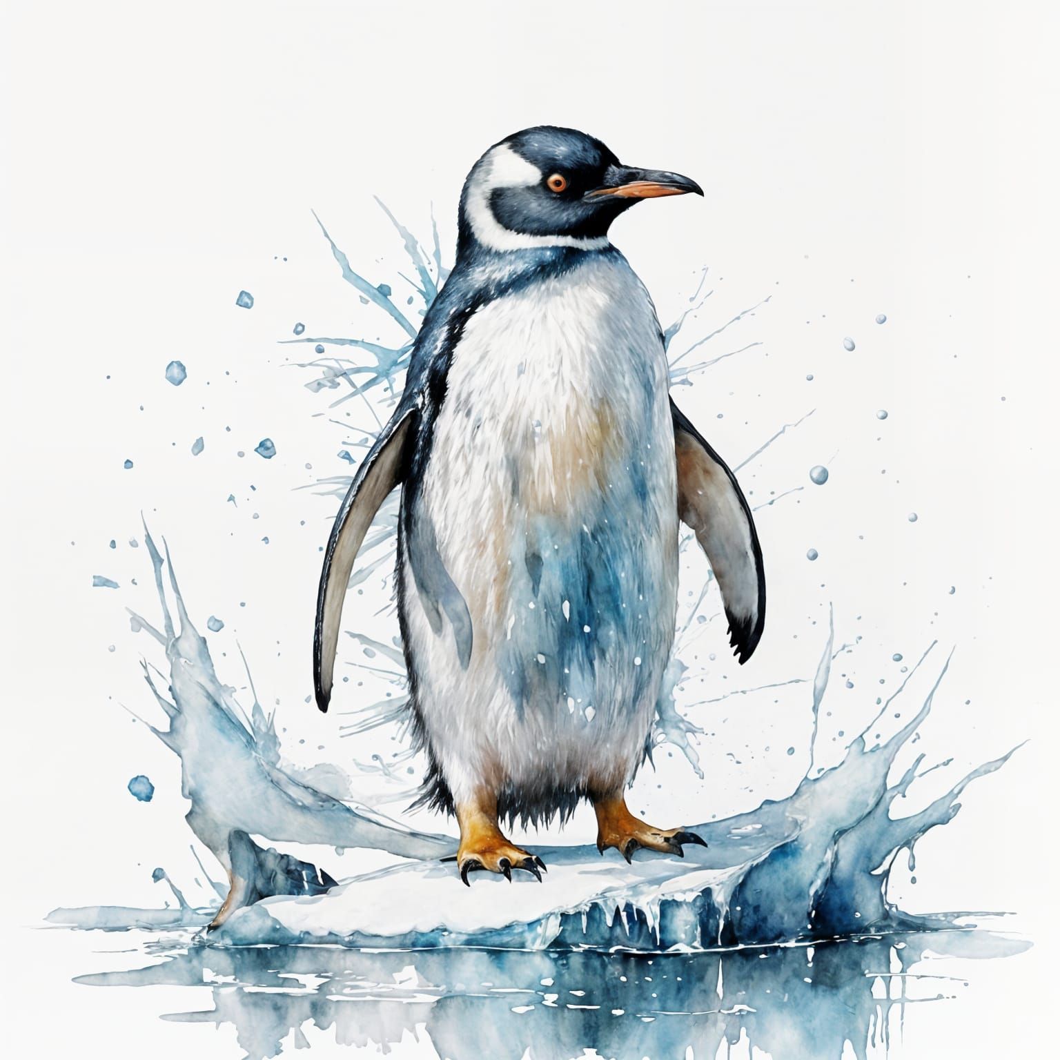 Penguin standing on an ice floe