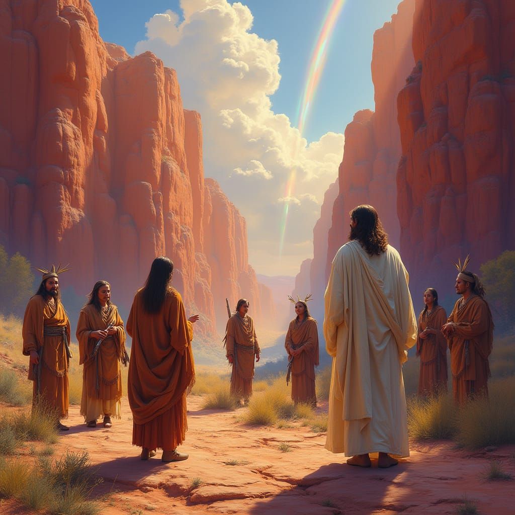 Jesus Teaching Native American Elders in Arizona