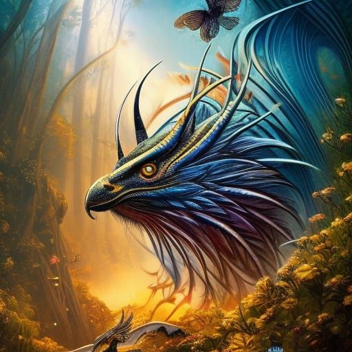 Curvy Woman with Fairy Wings in Cel-Shaded Style