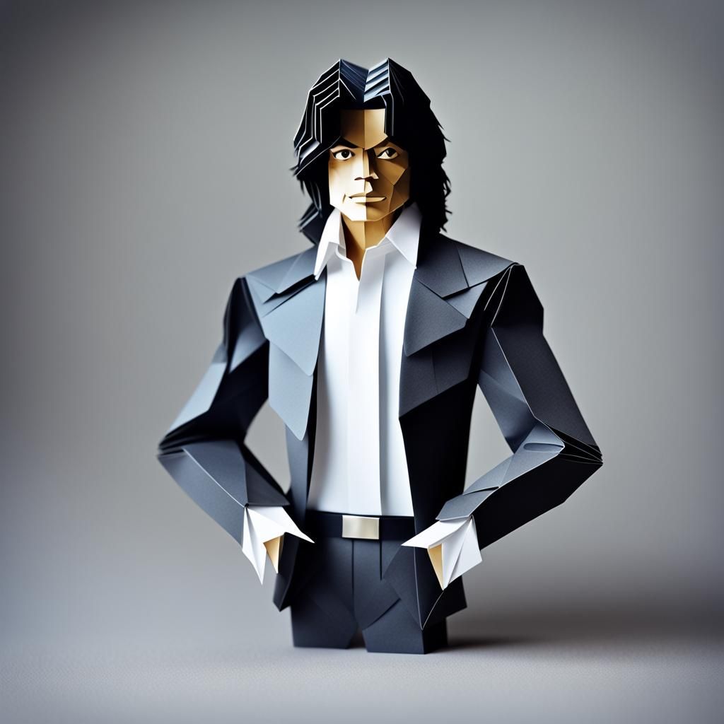 Michael Jackson Origami Papercraft Sculpture