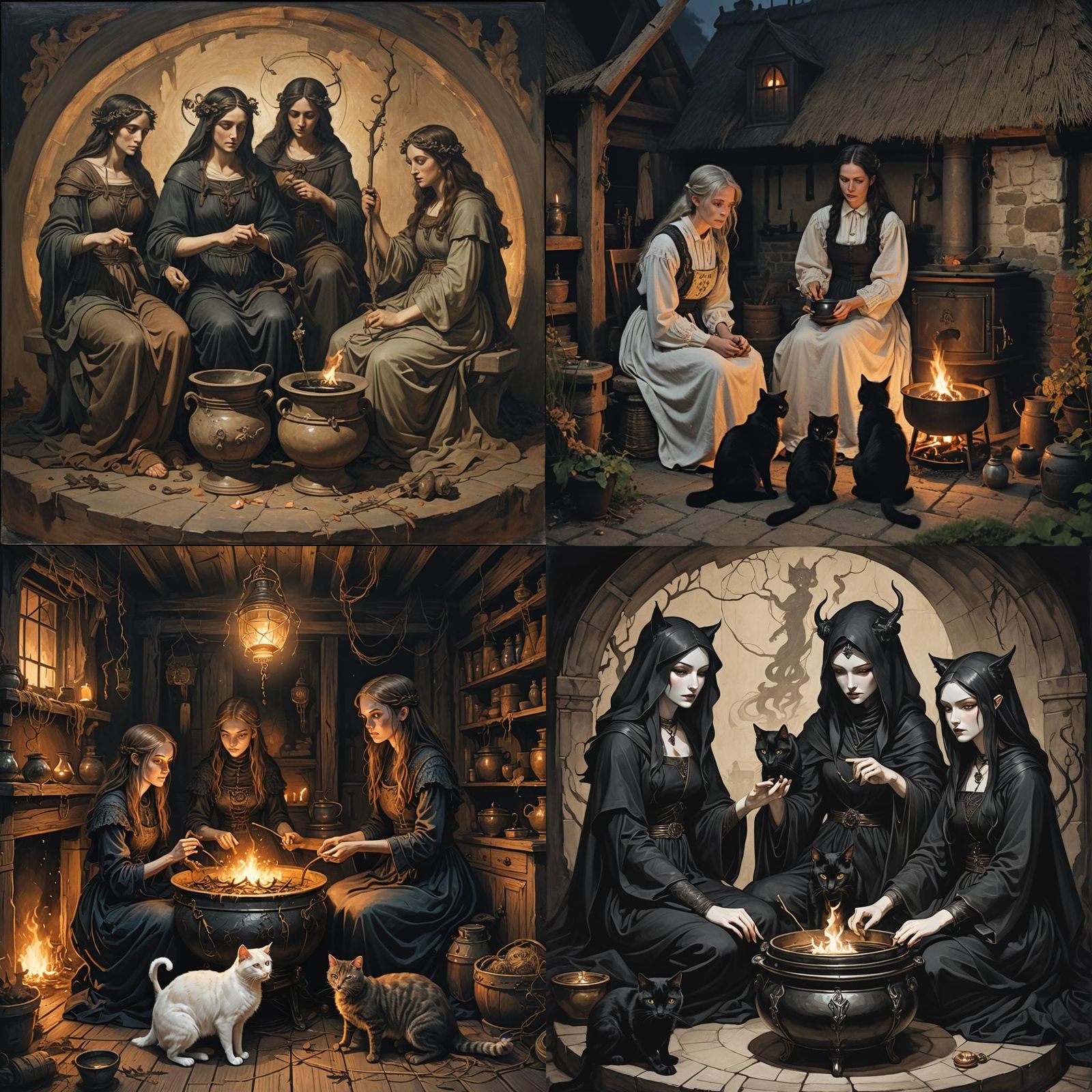 The Three Fates in Cozy Cottage