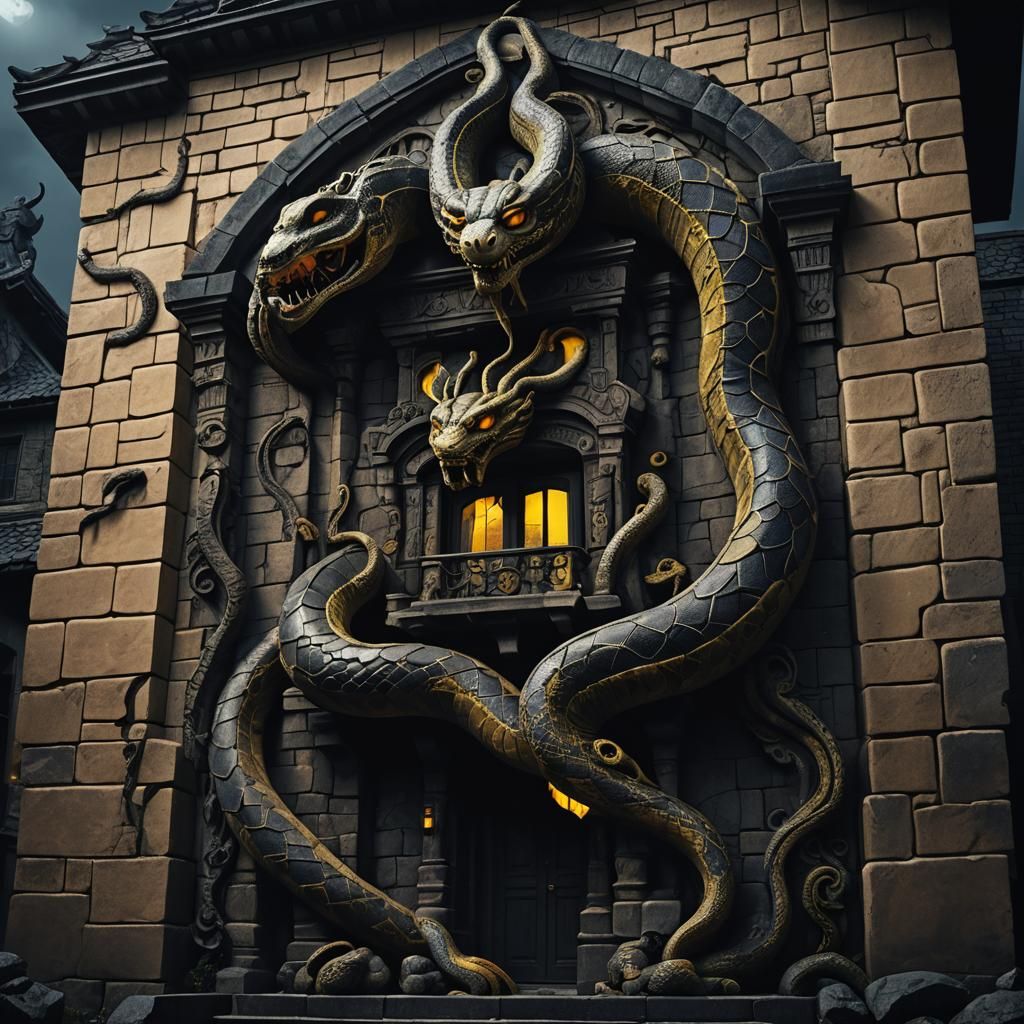 Serpent House in Dark Fantasy Architecture