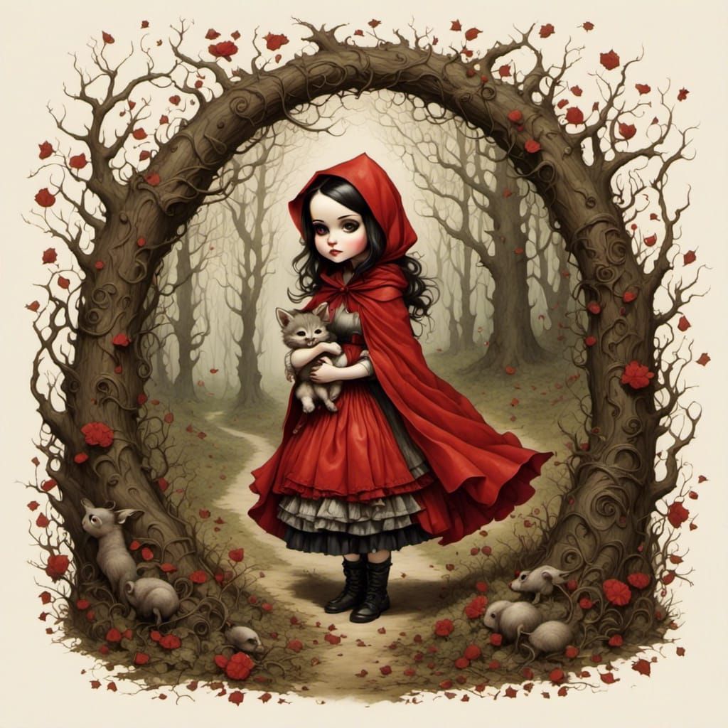Red Riding Hood in Mark Ryden Style