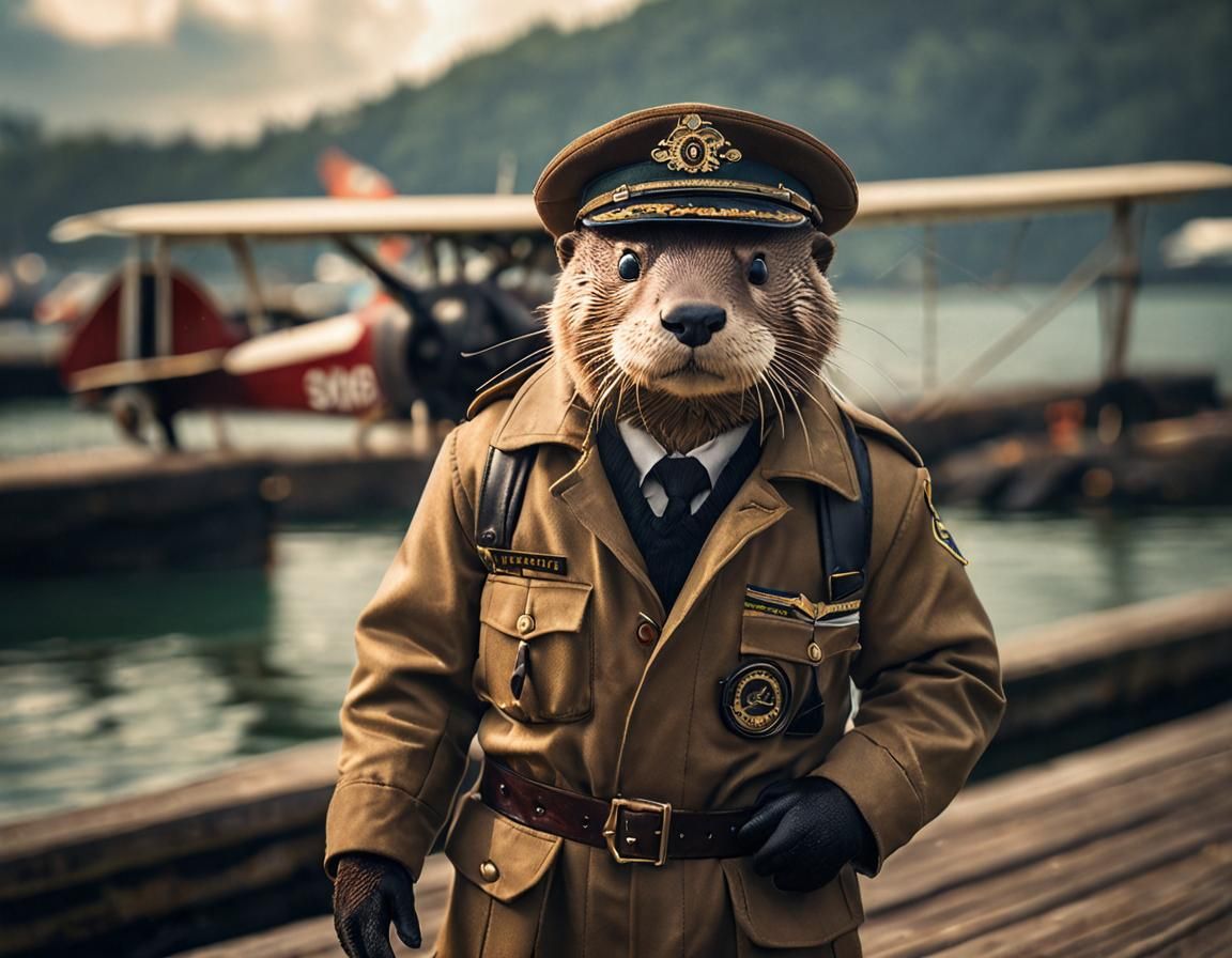 Otter Pilot with Seaplane in 1920s Style