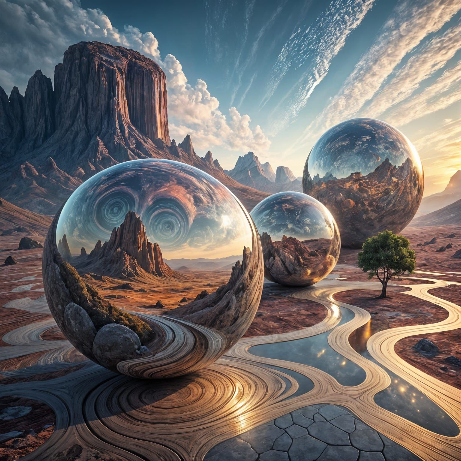 Anodized Maki-e Spheres Reflecting Dreamlike Artificial Atmo...