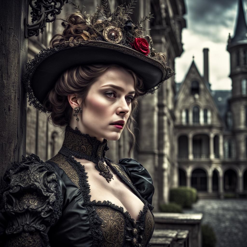 Hyperrealistic Portrait of "Madame Malady" in HDR