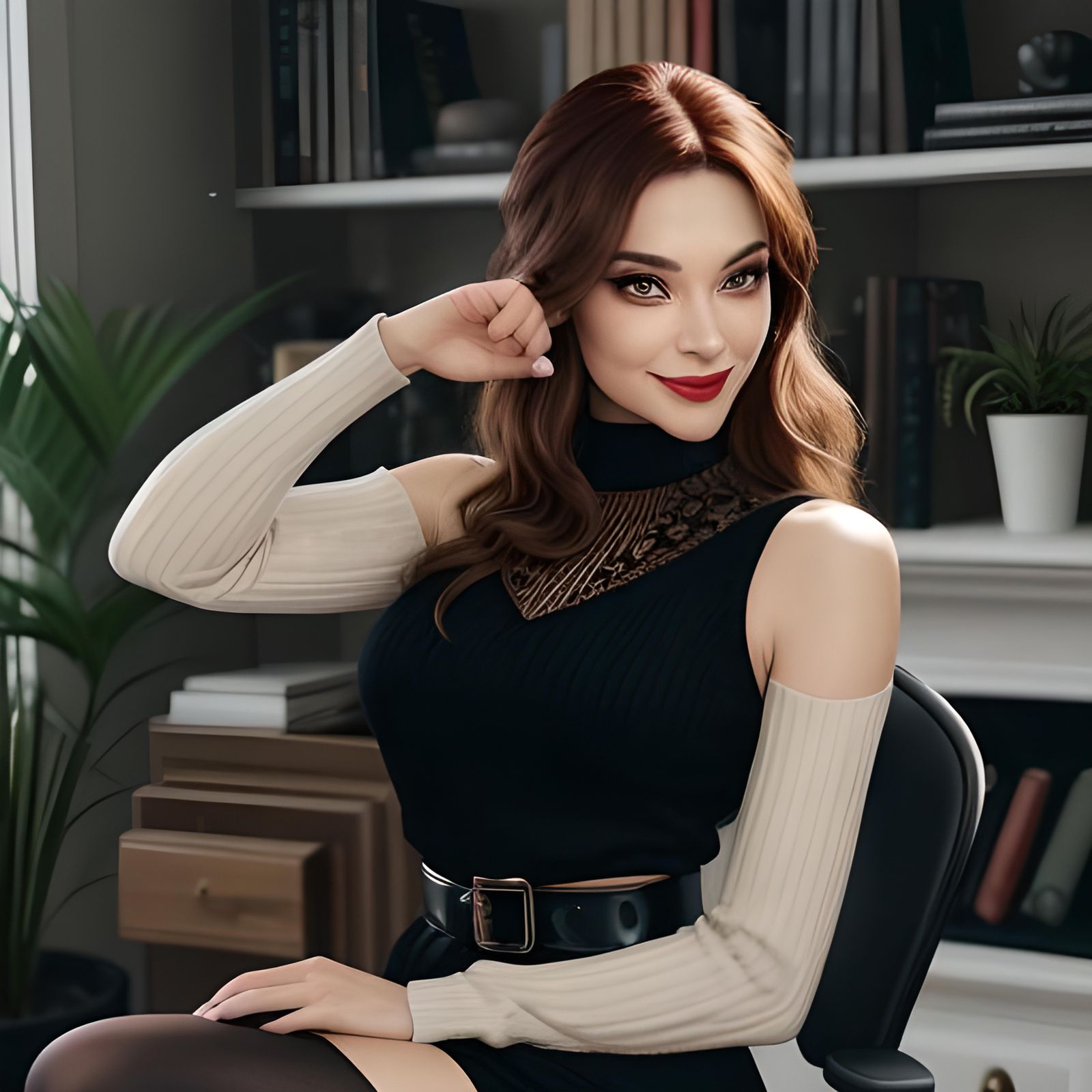 Cheerful Woman Invites to Dinner After Work