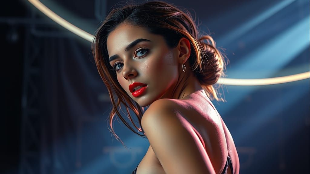 Marble Woman in Dramatic Lighting