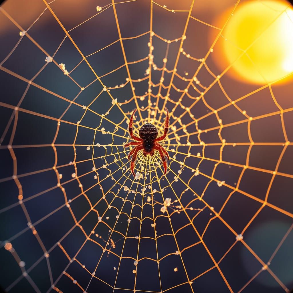 Golden Spider Web in Triadic Colors
