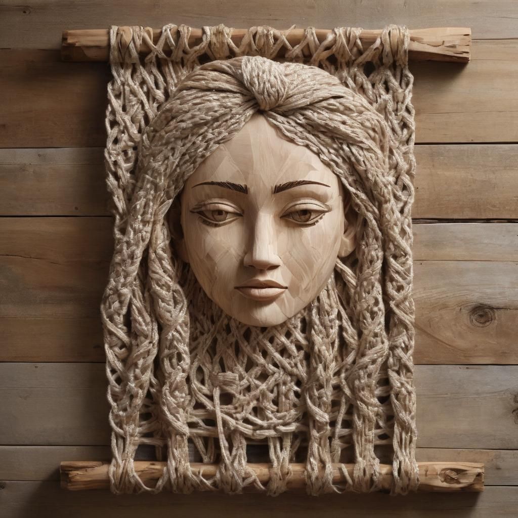 Macrame Wall Art: Intricate Fiber Face Portrait