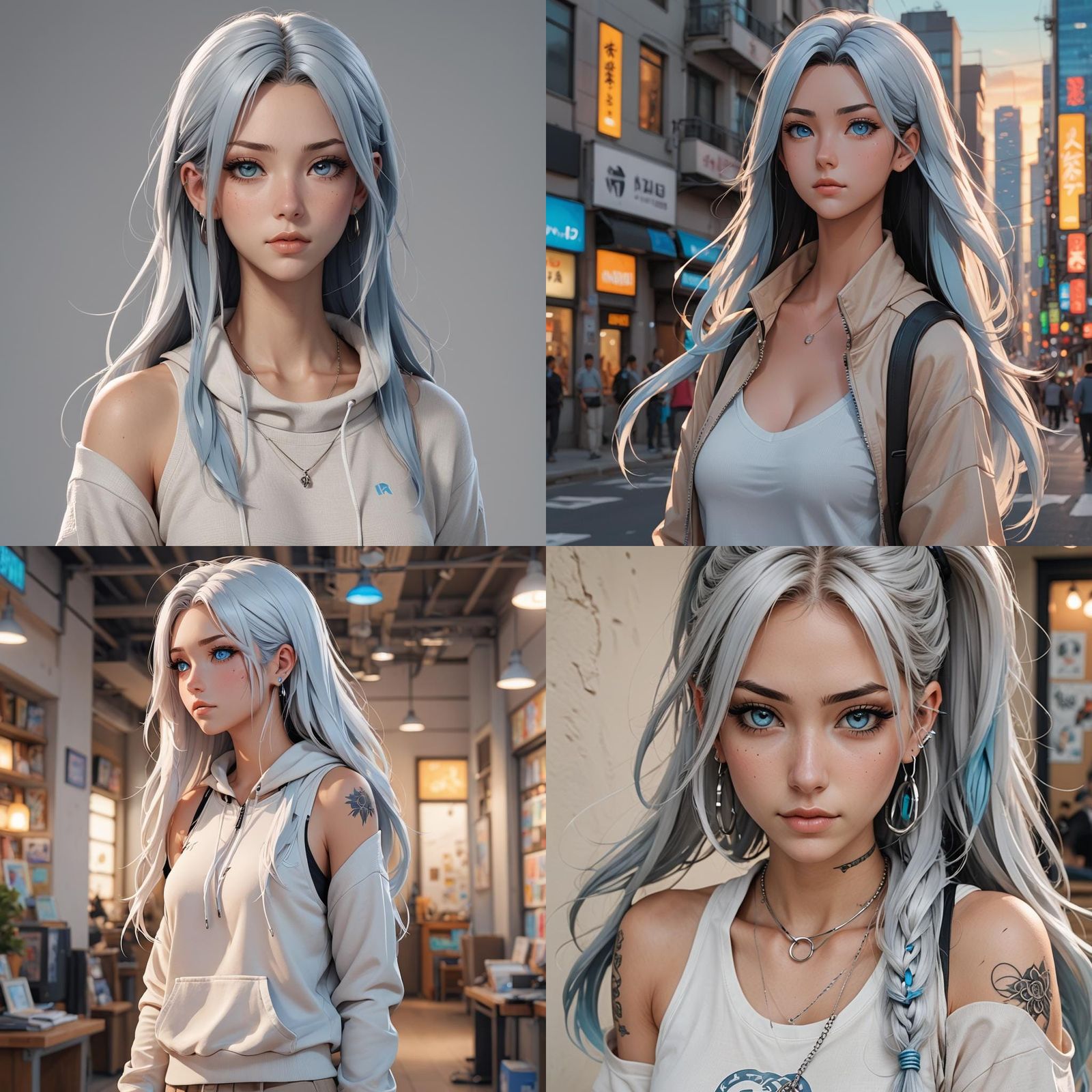 Anime Style Portrait of a Beautiful Woman