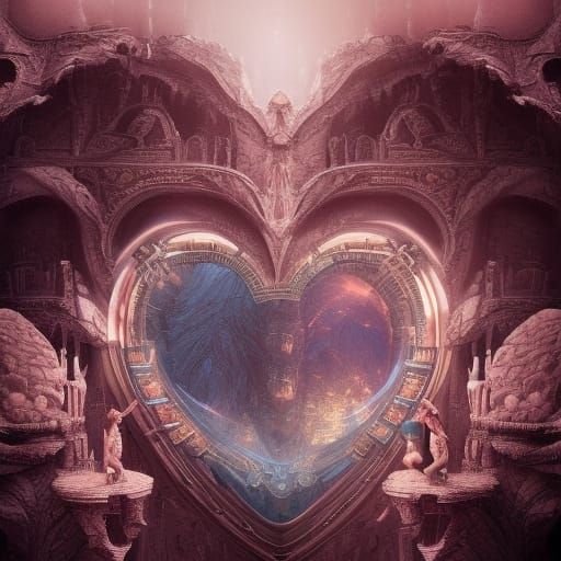Intricate Human Heart Digital Matte Painting