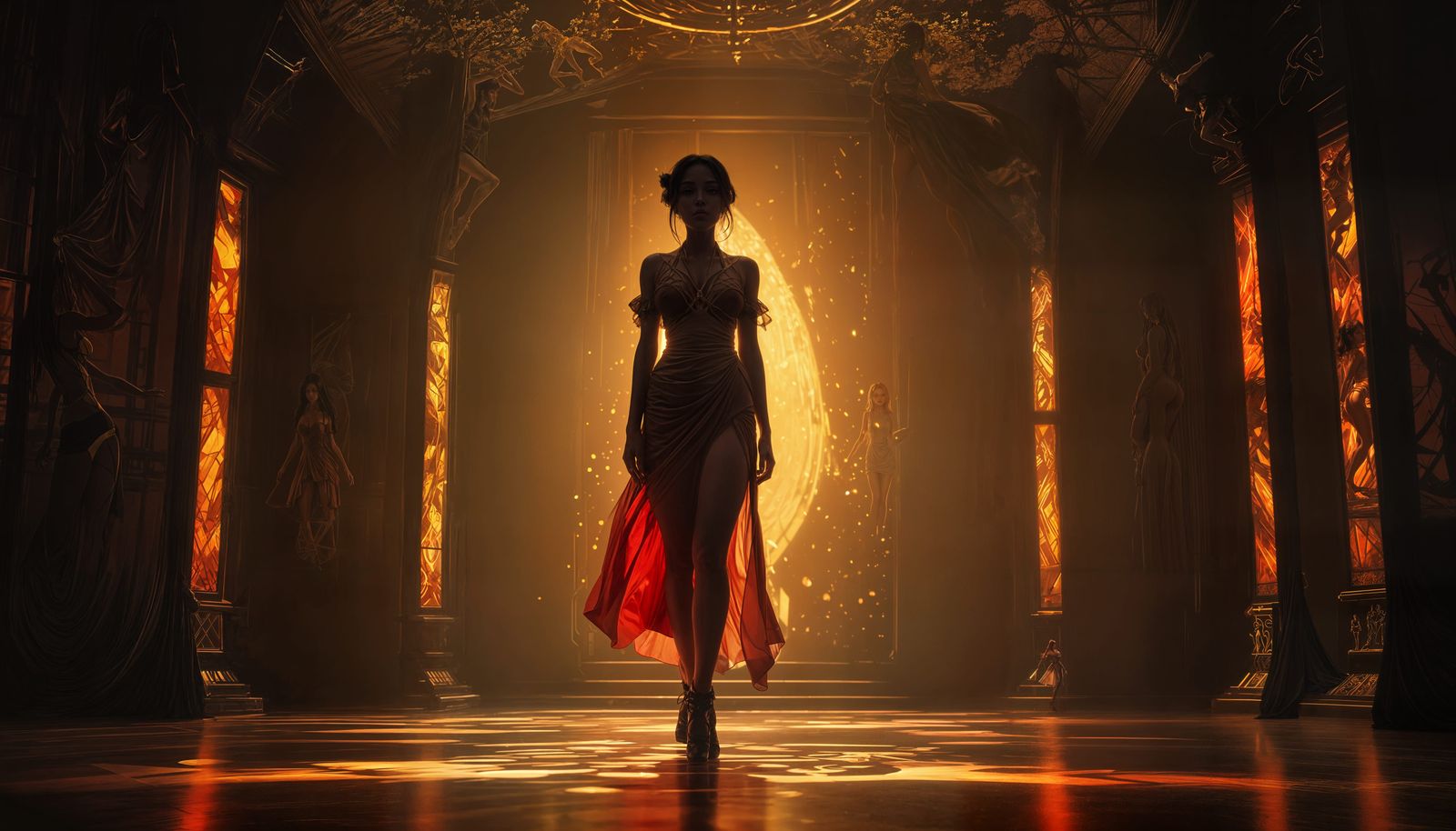 Ethereal Anime Dancer in Vibrant, Cel-Shaded Style