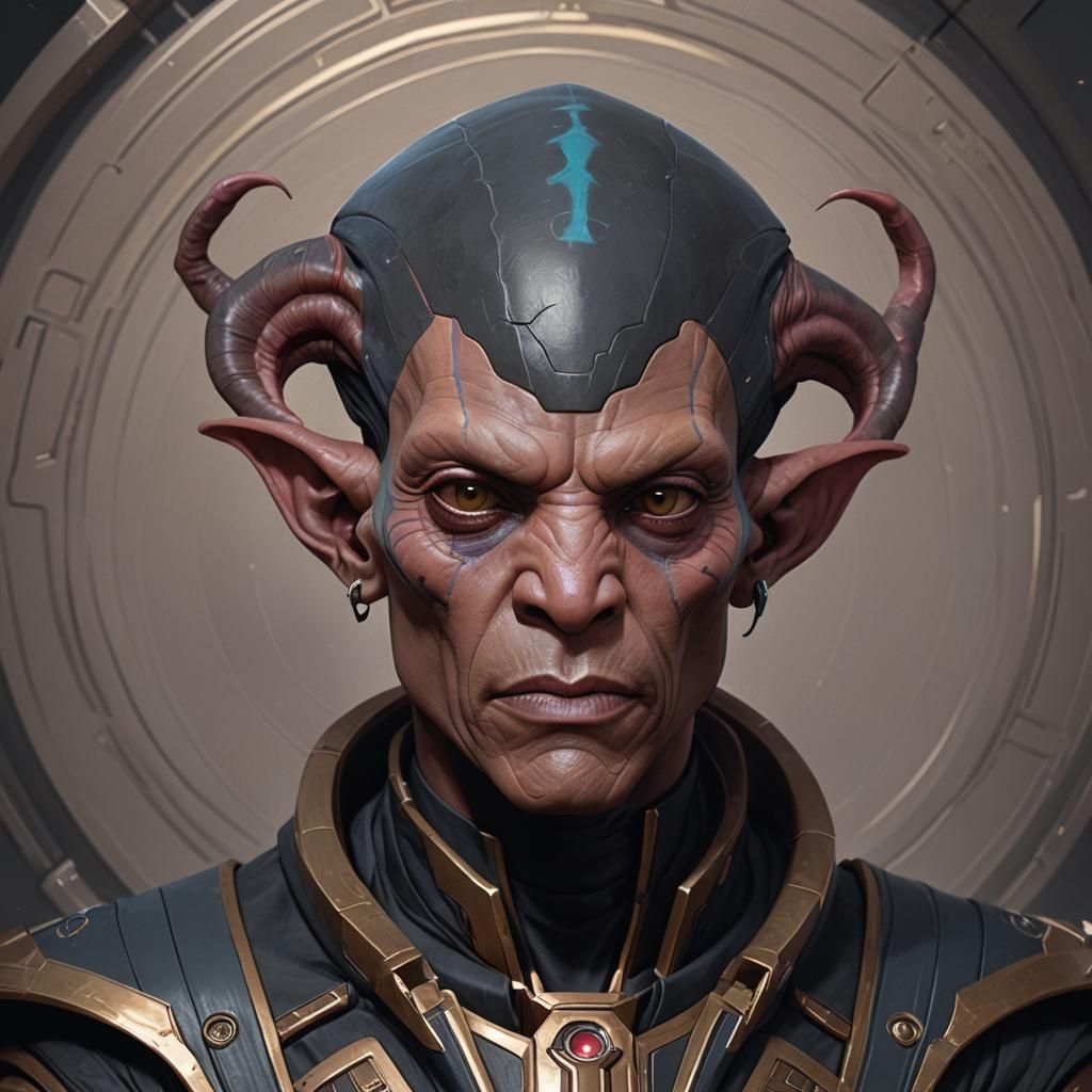 Detailed Portrait of a Twi'lek-Ferengi Hybrid