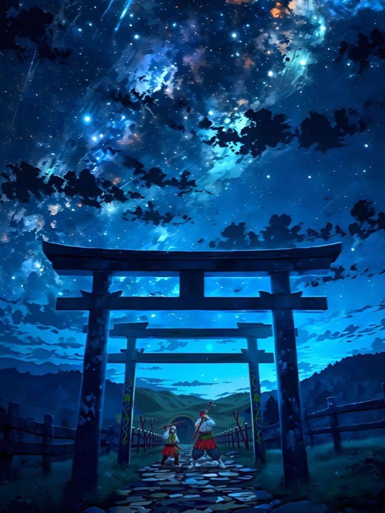 Samurai in Fiery Guardianship