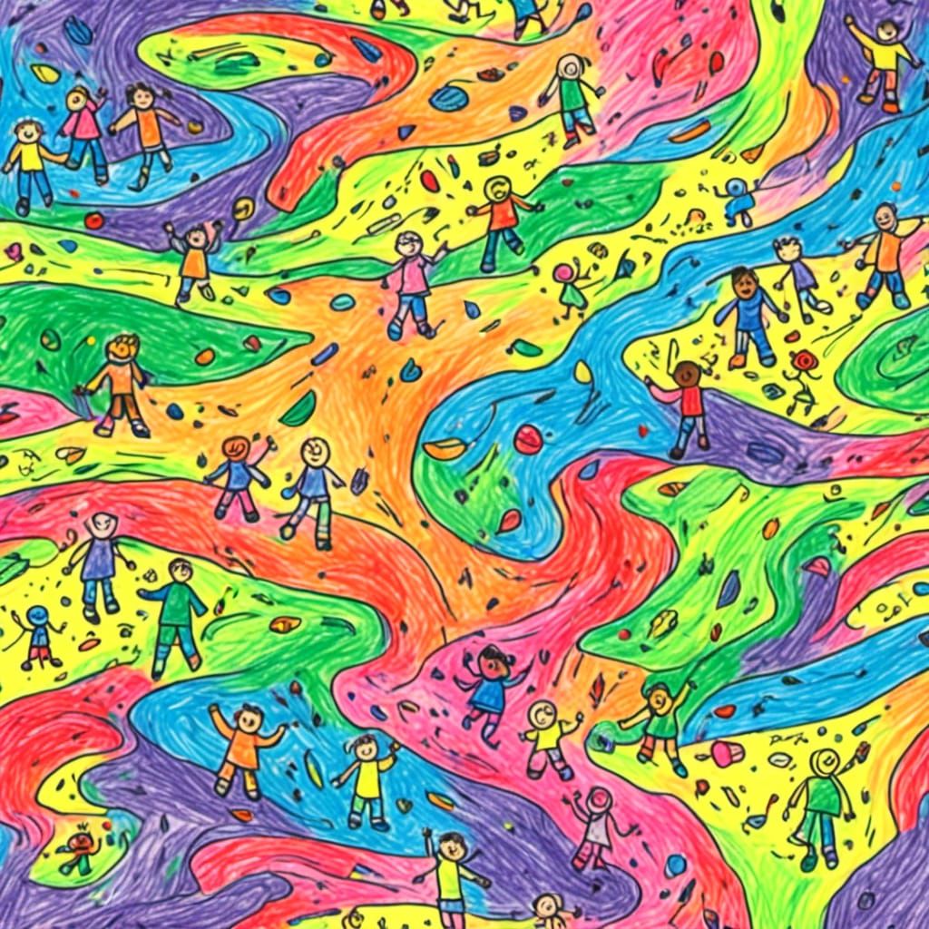 Image Rendered in Childhood Crayon Style