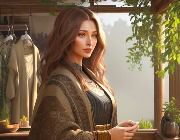 Clothing from Nature in Oil and Charcoal Style