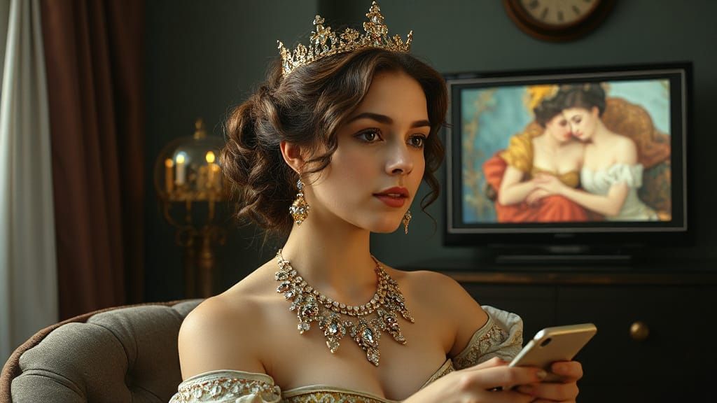 Princess. Watching TV