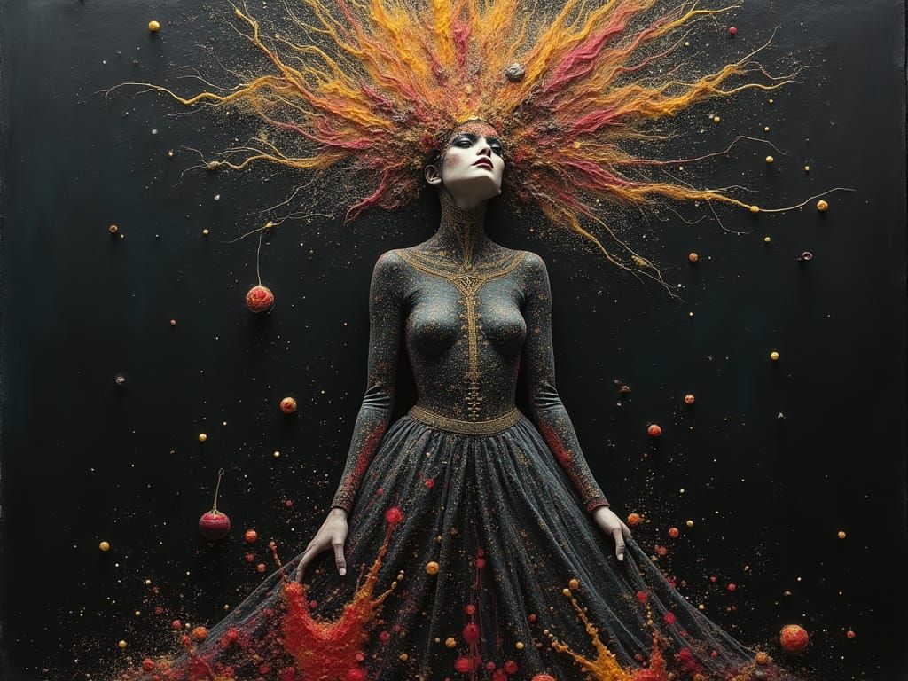 Oil Paint Character in Surreal Steampunk Style