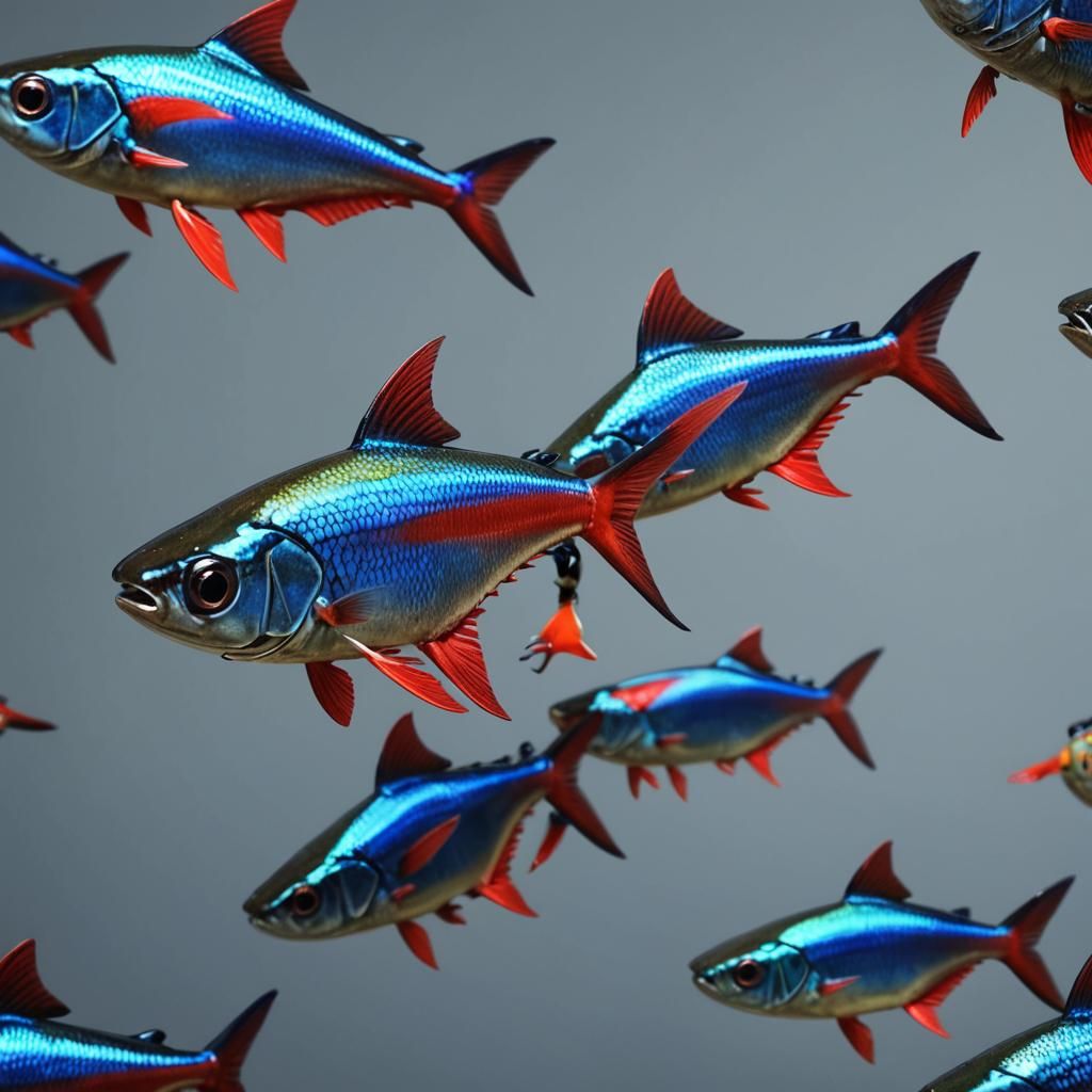 Ultrarealistic Close-Up of a Neon Tetra