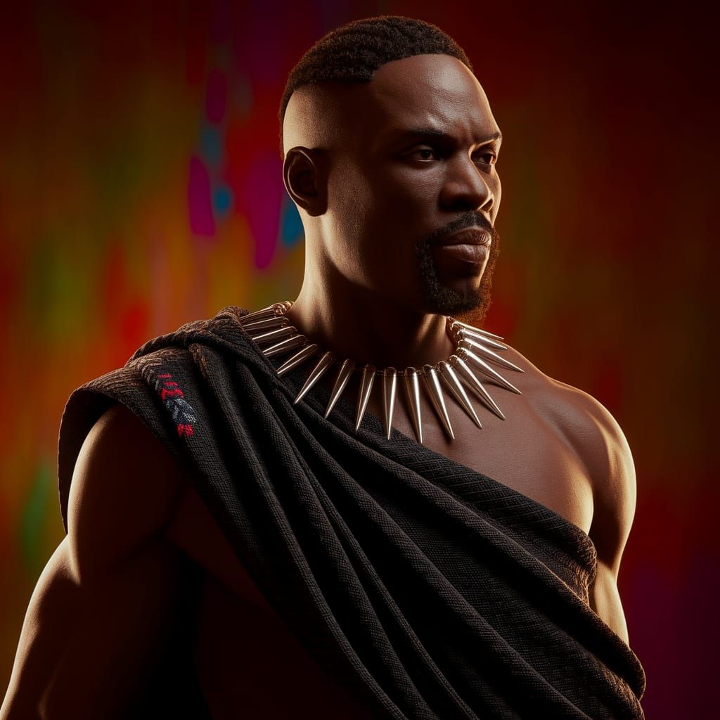 Shaka Zulu as Black Panther in Hyper-Realistic Style