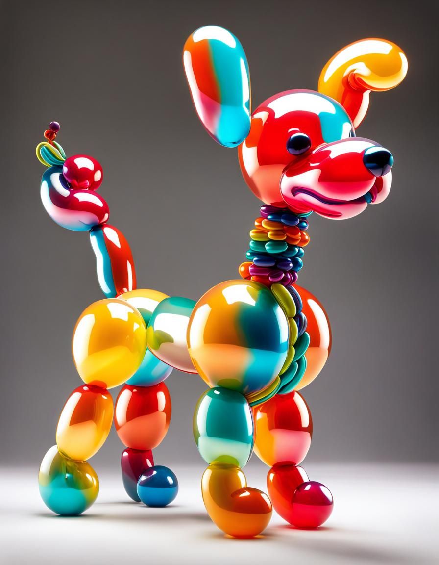 Vibrant Balloon Dog: Whimsical Contemporary Animal Art