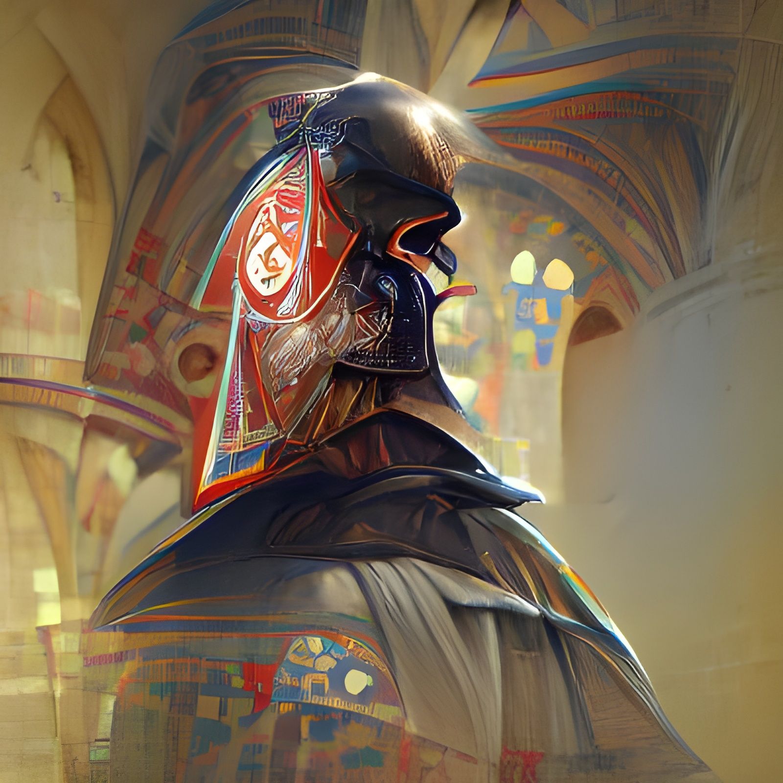 Darth Vader as Knights Templar: Hyperdetailed Portrait