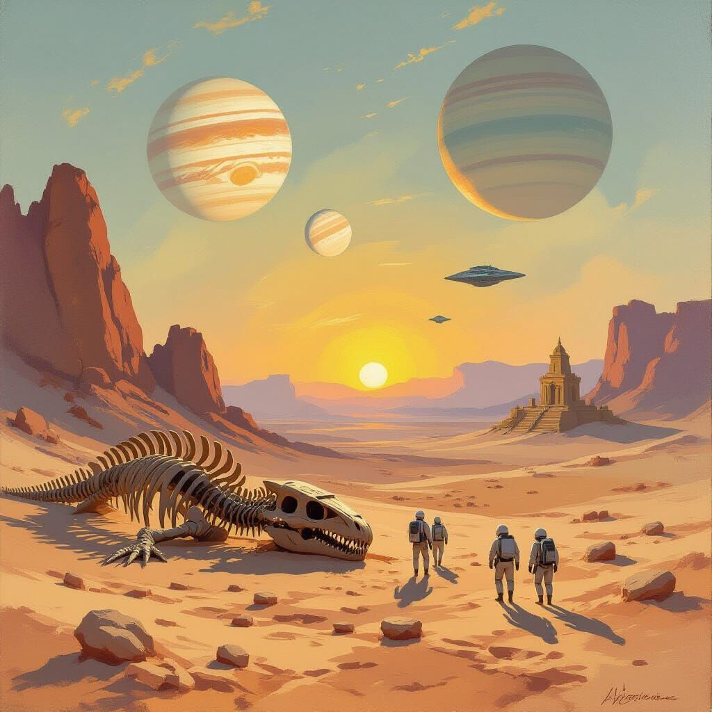 Astronauts Discover Dragon Skeleton on Desert Planet