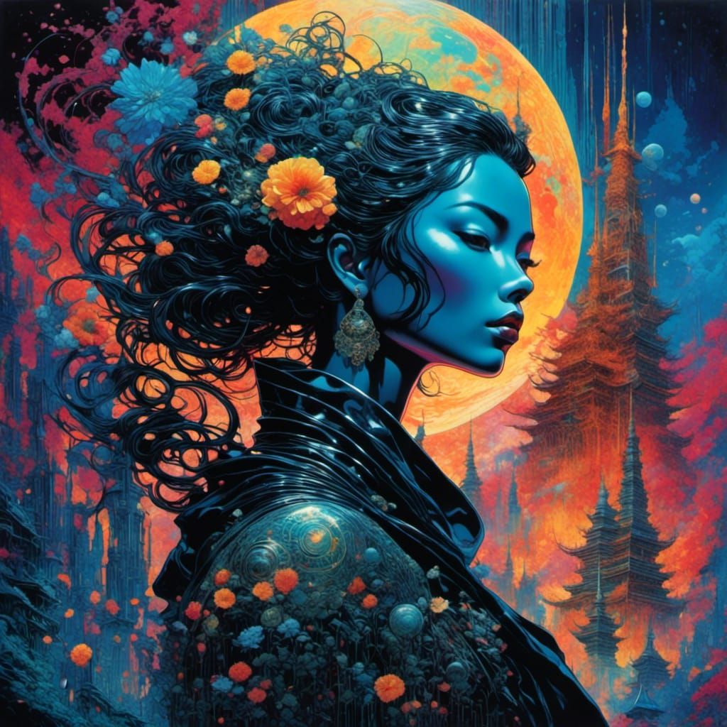 Mixed Media Beauty Mark in Impasto Style