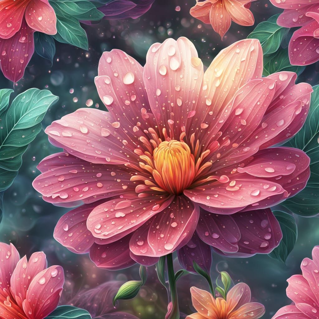 Vibrant Botanical Flower Close-Up in Ethereal Light