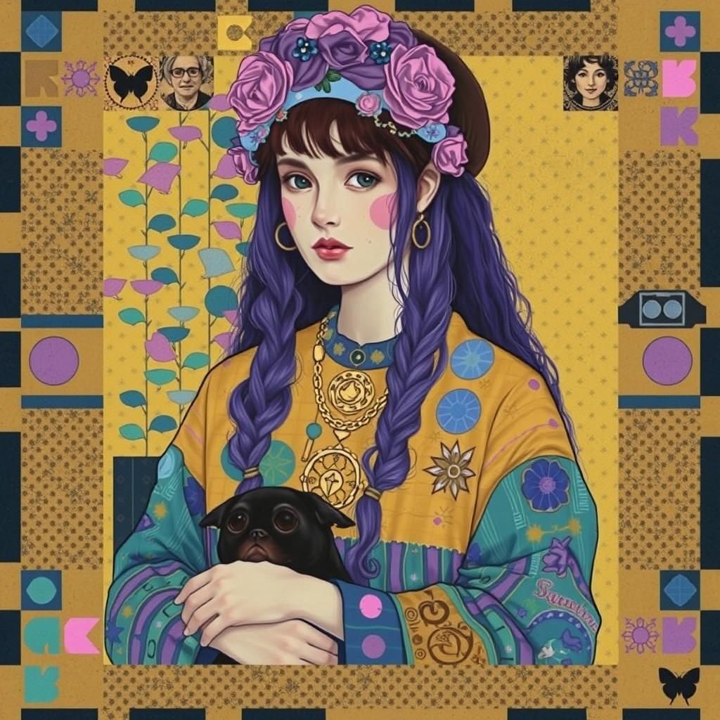 Vaporwave Cubism: A Hipster Klimt Fusion