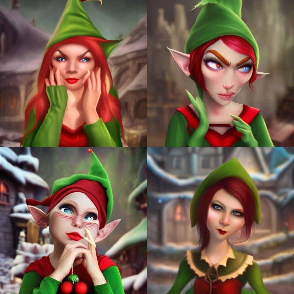 Evil Christmas Elf Plotting Mischief