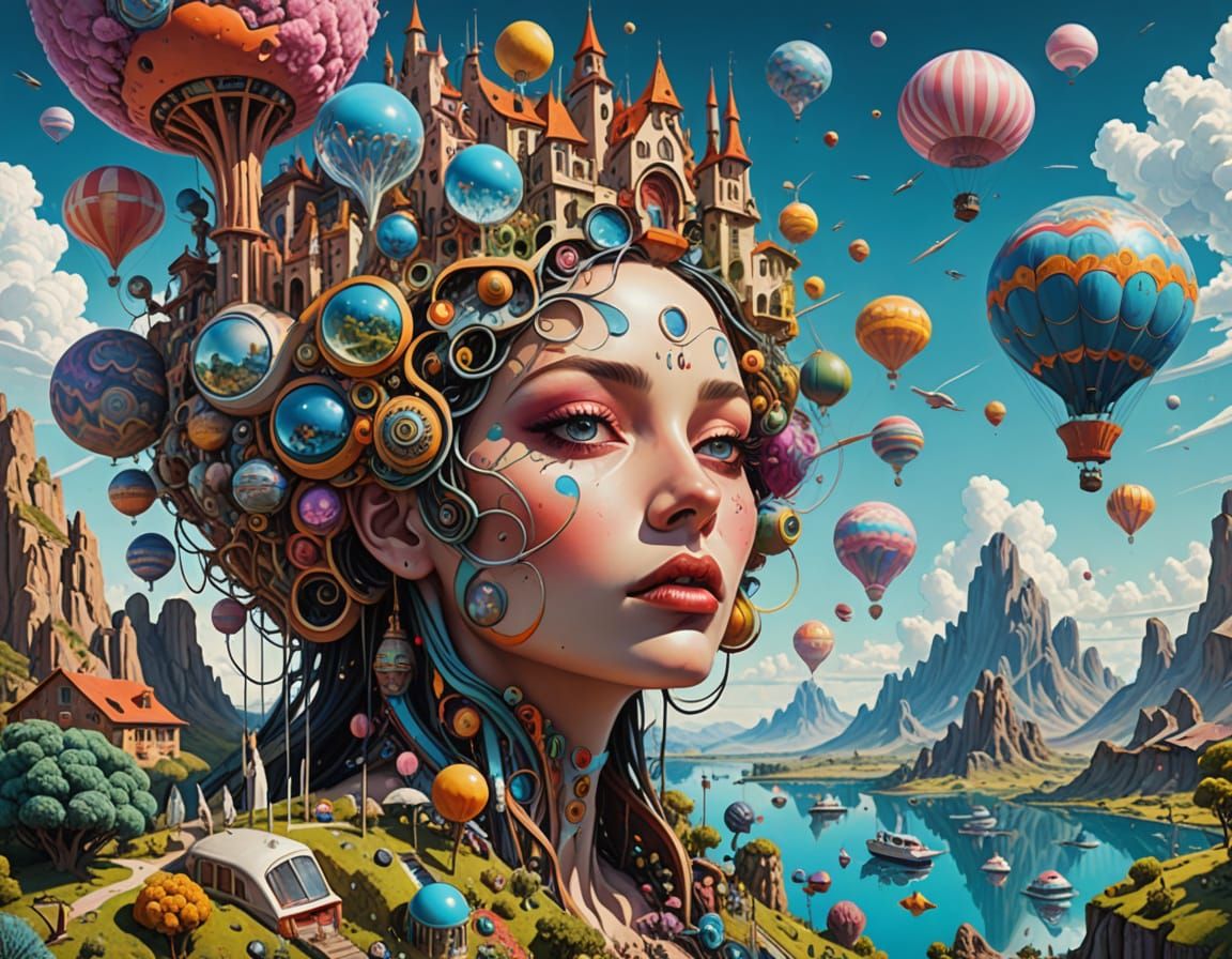 Hyperdetailed Surreal Utopia in Eclectic Art Style