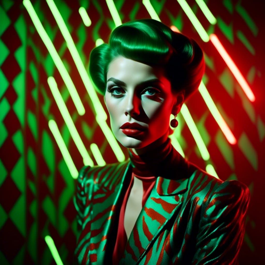 Sassy Woman in Disco, Polaroid Style