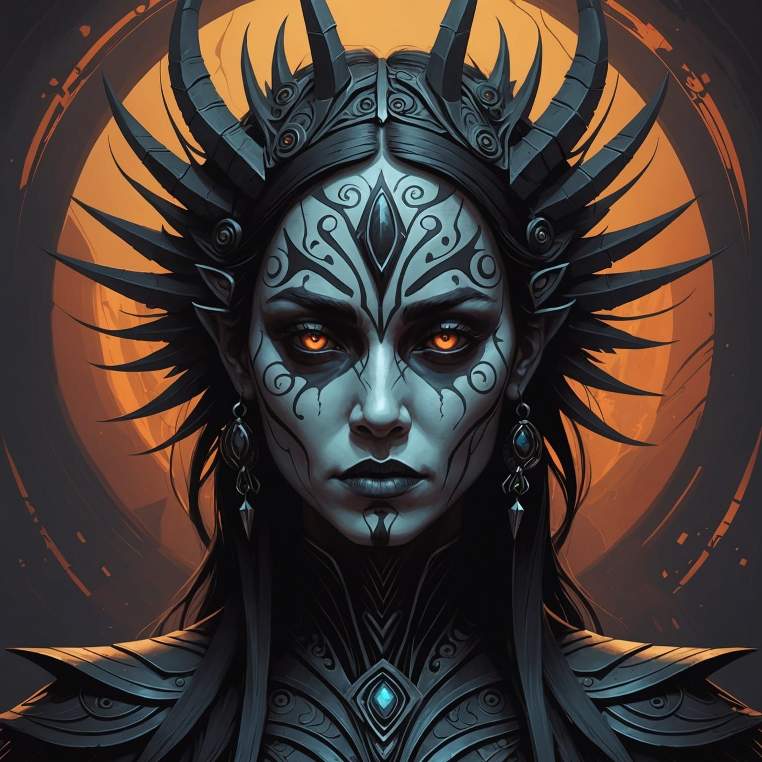 Grimdark Scene in First Nations Style