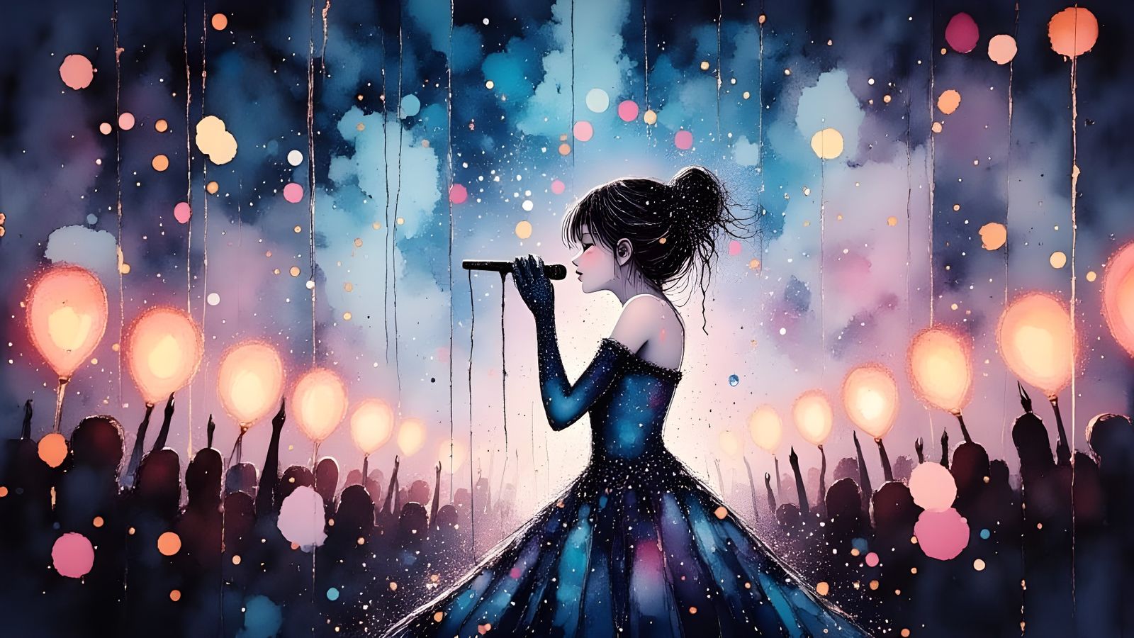 Hatsune Miku Showgirl in Anime Style